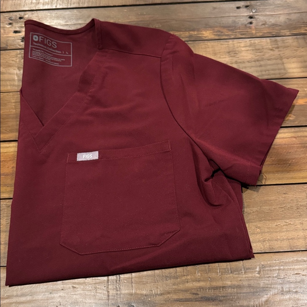 Scrub set by FIGS in Burgundy - Picture 2 of 4